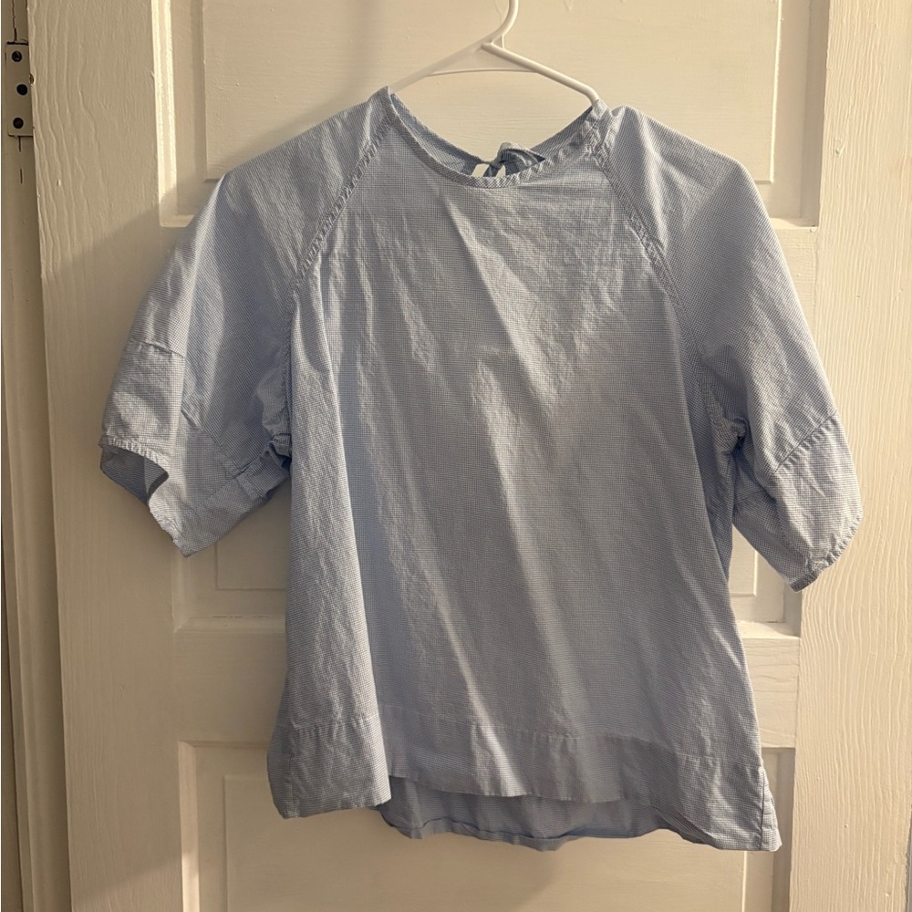 Everlane Blue Checkered Top